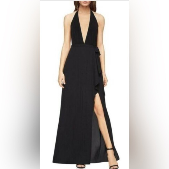 BCBGMaxAzria Dresses & Skirts - BCBGmaxazria Angeline black halter gown